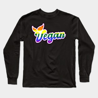 Vegan Rainbow Shirt | LGBTQ Gay Gift Long Sleeve T-Shirt